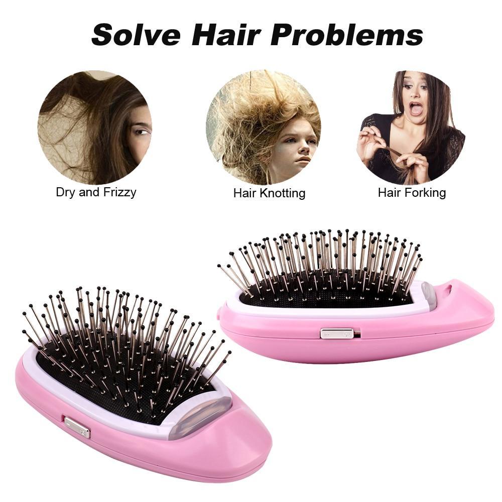 Portable Electric Ionic Styling Hairbrush - Beauty Ava